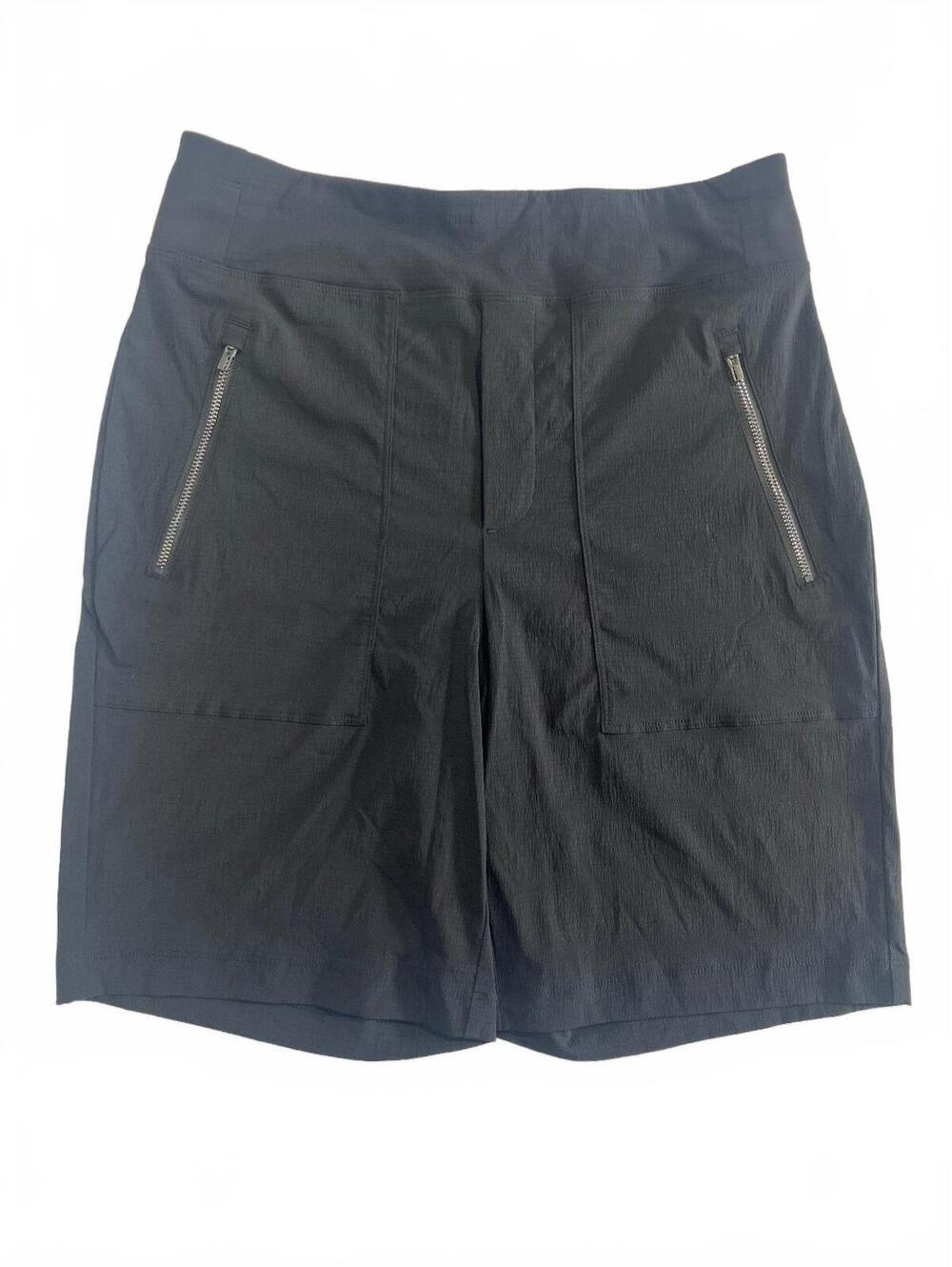Athleta Black High-Waisted Slick Shorts with Zipper Pockets Sporty Size 4 NWOT